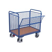 Chariot grillagé avec porte rabattable - Charge 500kg
